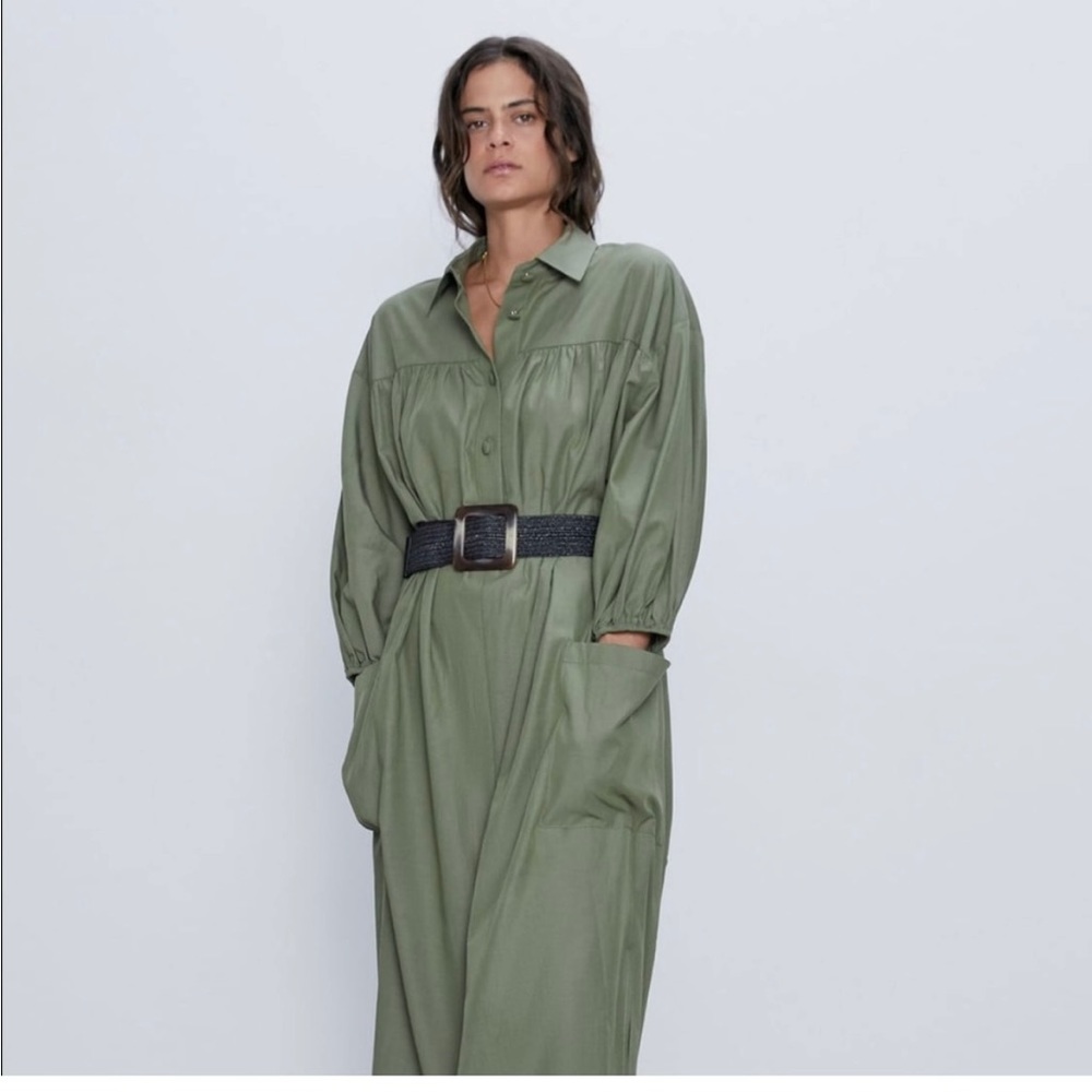 ZARA Belted Shirt Dress - Picture 1 of 6